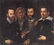 Francesco Vanni Self-Portrait with Parents and Half-brother oil on canvas